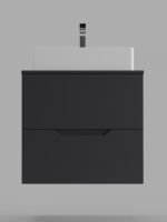 Orange Line тумба с раковиной подвесная 60 см, графит/белый арт-Li-60TugMDF+B04-500W — фото 4, Тумбы с раковиной