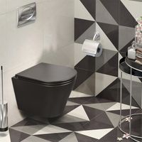 Унитаз подвесной Azario Teramo 515х355х365 безободковый с сиденьем микролифт, черный матовый (AZ -053E-R-MB) арт-AZ -053E-R-MB/ AZ-0053-MB — фото 9, Подвесные унитазы