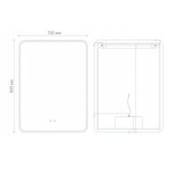 Зеркало ELEGANS-норма BLACK (700*800*45) LED с сенсорным выключателем и подогревом 1770802 — фото 3, Зеркала в ванную комнату