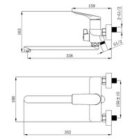 Товар: Смеситель для ванны Azario Lursy керамический картридж, длинный излив, с ручным душем, шланг 150 см, графит арт-AZ-K1749GR - фото 7 Смеситель для ванны Azario Lursy керамический картридж, длинный излив, с ручным душем, шланг 150 см, графит арт-AZ-K1749GR — фото 7, Смеситель для ванны