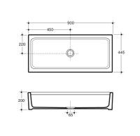 Раковина SIMAS SPECIALI накладная эмалированная с 4 сторон без отверстий цвет белый арт-S76 — фото 3, Раковины накладные