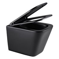 Унитаз подвесной Lemark Florex, безободковый, с сиденьем микролифт,  черный, арт-9612002 — фото 5, Подвесные унитазы