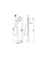 Смеситель ALBANO Black для отдельностоящей ванны, цвет матовый черный, латунь BOCH MANN арт-BM8923 — фото 2, Смеситель для ванны