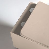 Унитаз подвесной Q-Line безободковый, цвет капучино мат., ультратонкое soft close сиденье арт-VT1-12MC — фото 5, Подвесные унитазы