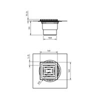 Трап BERGES водосток ZENTRUM Norma 150х150, золото глянец, выпуск D50/75/110 H74 вертикальный арт-092463 — фото 9, Трапы для душа