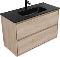 Тумба под раковину Aquanet Милан 100 дуб светлый 00336385 — фото 9, Тумбы под раковину