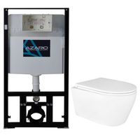 Сет: Инсталляция Azario для подвесного унитаза 3/6л. + Унитаз подвесной Azario UNO безободковый, в комплекте сиденьем микролифт арт-AZ-8010-1000+AZ-2380 — фото 12, Комплекты унитаз + инсталляция