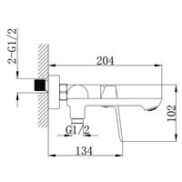 Cмеситель для ванны Azario Alanti с ручным душем, керамический картридж, шланг 150 см, черный матовый арт-AZ-K3032B — фото 7, Смеситель для ванны