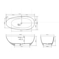 Ванна из искусственного камня ABBER Stein AS9611NM-1.7 белая матовая — фото 11, Ванны из искусственного камня