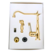 CUCINA OXFORD См-ль д/кухни моноком. с гигиенической лейкой, ручка белая, золото арт-25795 — фото 9, Смесители для кухни