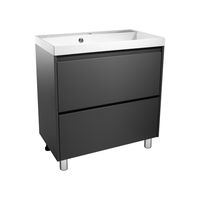 Товар: Тумба напольная "Борнео 80", 2 ящ., Люкс графит матовый, Стандарт 80 / Азур 80 SP-00001329 - фото 1 Тумба напольная "Борнео 80", 2 ящ., Люкс графит матовый, Стандарт 80 / Азур 80 SP-00001329 — фото 1, Тумбы под раковину