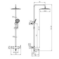 DON комплект для ванны-смеситель с колонной, тропич/ручн.душ (хром) арт-53-315-crm — фото 2, Душевые стойки