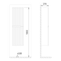 Пенал ORKA Moonlight 40 антрацит матовый, универсальный 3001322 — фото 5, Пеналы для ванной комнаты