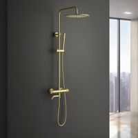 Душевая система с термостатом Timo Saona SX-2380/17 золото матовое — фото 2, Душевые системы