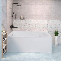 Ванна MIRA 180см из литьевого мрамора NOVA GEL с металлическими ножками/ Aqua de Marco 1180WMIR_GEL — фото 1, Ванны