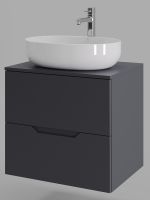 Orange Line Li-60TugMDF+B05-520W тумба с раковиной подвесная 60 см, графит/белый Li-60TugMDF+B05-520W — фото 5, Тумбы с раковиной