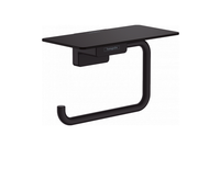 Бумагодержатель, Hansgrohe, AddStoris, без крышки, ширина, мм-150, глубина, мм-80, высота, мм-87, тип установки-настенный, крепления в комплекте, с полкой, цвет-черный матовый 41772670 — фото 1, Держатели туалетной бумаги