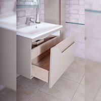 Тумба под раковину подвесная Бриклаер Брайтон бежевый, 70 см 4627125415814 — фото 5, Тумбы с раковиной