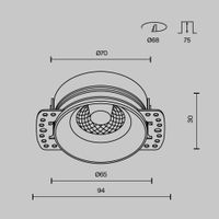 Встраиваемый светильник Technical DL101-GU10-TRS-B — фото 2, Точечные светильники