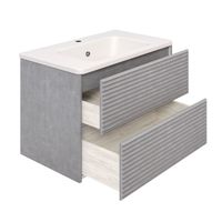 Тумба подвесная с умывальником PARMA 80 /дымчатый серый/ AQUA DE MARCO 5080GRPAR — фото 4, Тумбы с раковиной