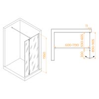 Душевая перегородка RGW WA-050Gb (WA-002Gb + Z-070Gb) 600 351005063-16 — фото 11, Душевые перегородки