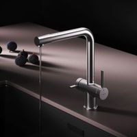 F8F05711 Func, смеситель для кухни с L-изливом с каналом для питьевой воды, сатин — фото 1, Смесители для кухни