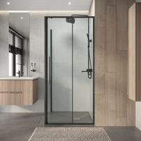 Душевое ограждение Niagara Nova NG-34-9AGR-A100GR-34 (90х100х195) прямоугольник,раздвижная,графит,стекло прозрачное,2 места — фото 4, Прямоугольные душевые уголки