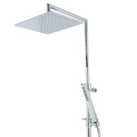 KVANT Душевой настенный гарнитур (см-ль д/душа термостат./колонна душ/верхн.душ/шланг/ручн.душ),хром 31859 — фото 3, Душевые гарнитуры