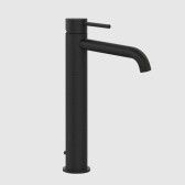 Смеситель для раковины, Gessi, 316 Cesello, тип открывания воды-однорычажный, монтаж-на раковину/столешницу, отверстия для монтажа-1, высота, мм-305, вынос излива, мм-156, тип излива-неподвижный, донный клапан-есть, тип подводки-гибкая, стандарт подвода воды-3/8", цвет-черный матовый арт-54403.299 — фото 1, Смесители для раковины