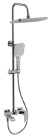 Душевая система с тропическим душем и смесителем BELZ, хром арт-B24507 — фото 1, Душевые стойки