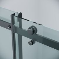 Дверь в нишу Grossman Classic 100.K33.04.160.21.00 (160х195) черный матовый,стекло прозрачное,раздвижная, 1 место — фото 8, Раздвижные душевые двери