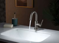 ЕВРОПА смеситель для раковины, без донного клапана, оружейная сталь арт-AQ1307BGM — фото 3, Смесители для раковины