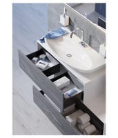 Дополнительная подвесная тумба с одним выдвижным ящиком в цвете миллениум серый арт-GEN0312MG — фото 2, Тумбы с раковиной