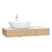 65675 Origin Тумба 90 см с выдвижным ящиком левый дуб (без раковины без столешницы) VITRA — фото 3, Тумбы под раковину