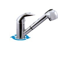 V110.5 VLTAVA - смеситель кухонный с вынимающимся душем — фото 1, Смесители для кухни