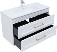 Товар: Тумба с раковиной Aquanet Бостон new 100 (Flash) цв.белый сатин, ручки золото 00347848 - фото 5 Тумба с раковиной Aquanet Бостон new 100 (Flash) цв.белый сатин, ручки золото 00347848 — фото 5, Тумбы с раковиной