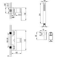Смеситель для душа Azario VINCENTE с ручным душем, керамический картридж, без излива, графит арт-AZ-VRZ338326AJ — фото 5, Смеситель для душа
