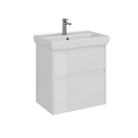 Тумба Lemark COMBI 70 см под 1 раковину, подвесная/напольная, 2 ящика, цвет корпуса, фасада: Белый г арт-LM03C70T — фото 7, Тумбы под раковину