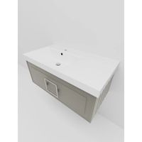 Тумба под раковину подвесная La Fenice Cubo FNC-01-CUB-С-90, бежевая — фото 4, Тумбы под раковину