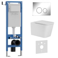 Комплект 3в1 IBERICA BLANCA инсталляция SILENCIO MINI, унитаз TOLEDO ALTO белый, кнопка смыва INOX-O хром глянцевый (IB.001M.TLA.231.8131) — фото 1, Комплекты унитаз + инсталляция