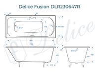 Ванна чугунная Delice Fusion 170х70 с отверстиями под ручки DLR230647R — фото 3, Чугунные ванны