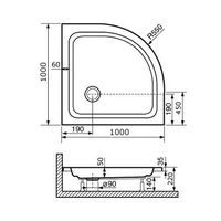 Душевой поддон полукруглый RGW STYLE P 100x100, белый, акриловый, арт-16180400-11 — фото 8, Акриловые душевые поддоны