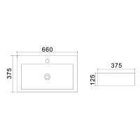 Раковина Azario 66х37.5х12.5 подвесная, белая арт-AZ-4310 — фото 2, Раковины подвесные