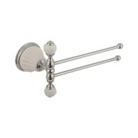 OLIVIA Полотенцедержатель двойной поворотный, L25 cм, керамика белая, хром арт-17497 — фото 1, Полотенцедержатели