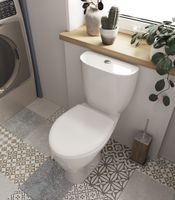 Унитаз-компакт "Воротынский"(комфорт)косой выпуск,с 2-режимн кнопочной арм. и сиденьем 1P4035S0000BF — фото 1, Напольные унитазы