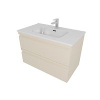 AQ77080-LC Комплект мебели:Тумба 80см ВЕГА с раковиной AQ0480-00, 2 ящика, цвет капучино светлый — фото 1, Тумбы с раковиной