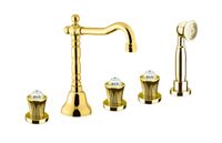 Смеситель на борт ванны Fiore VENERE SKY (SWAROVSKI®) 13OO0607, золото — фото 1, Смесители на борт ванны