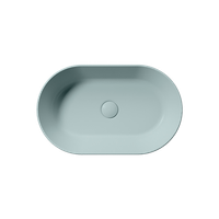 раковина накладная KUBE X 60x37 без перелива голубой матовый арт-945815 — фото 1, Раковины накладные