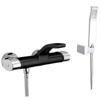 Смеситель для ванны с термостатом Webert Wolo , черный/хром арт-WO980201564 — фото 1, Смеситель для ванны