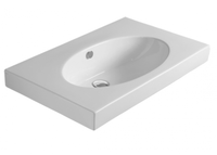 Раковина SIMAS LFT Spazio подвесная с одним намеченным отверстием цвет белый LFT44 — фото 1, Раковины подвесные